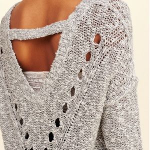 Hollister Boho Oversized Open Back Sweater Gray S